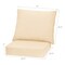 Outdoor Chair Cushion Set Seat And Back Cushion Polyester Thick Padded With Ties Removable Cover Patio